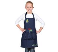 La cordeline Tablier Enfant Jardinage & Activités 6/8 ans - 100% Coton Épais - 3 Poches, Réglable, Bleu Jean Brodé - Résistant et Pratique
