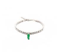 LA CORNE ITALIENNE Bracelet L'Iconica Mixte Perles en argent Corne Rosso Argent (Argent 925 Corne Verte)