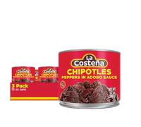 La Costeña Lot de 3 poivrons Chipotle à la sauce Adobe, 340 ml