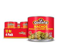 La Costeña Nacho Jalapeño Poivrons, tranchés, jalapeños chauds verts marinés, boîte de 340 ml (4 pièces)