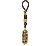 La couleur du mantra à six caractères des écritures bouddhistes en laiton est l’objet porte-bonheur du pendentif porte-clés vide