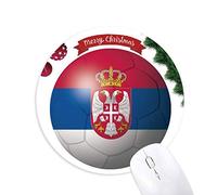 la coupe du monde de football en serbie le drapeau national tapis de souris en caoutchouc de sapin de noël