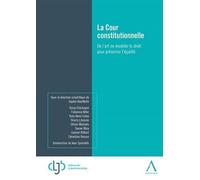 La cour constitutionnelle De l'art de modeler le droit pour préserver l'égalité - Bouflette s. - Anthemis - broché - Etude