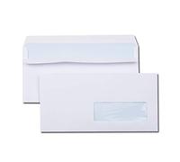 La Couronne Boîte de 500 enveloppes 110x220 blanc 80 g à fenêtre 35x100 autocollante