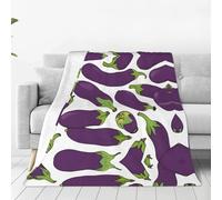 La couverture en flanelle super douce d'aubergine de dessin animé est confortable, légère, chaude et durable, adaptée pour la maison, les voyages et le camping