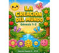 La Creación del Mundo: Libro para Colorear Bíblico Kawaii para Niños: Génesis 1-2 | 30 Páginas de Historia + 10 Actividades | Colección Pequeña Fe AT-01 | Para Niños de 3 a 8 Años
