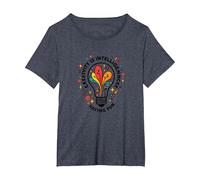 La créativité est l'intelligence Qui s'amuse et Inspire T-Shirt, Femme Grandes Tailles, Bleu Chiné, 3X
