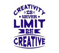 la créativité n'a jamais de limite soyez créatif citations inspirantes et motivantes typographie Décorations murales en vinyle 57.6x81cm Décoration de carrosserie Bleu foncé