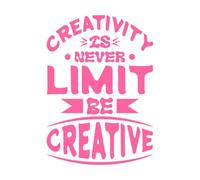la créativité n'a jamais de limite soyez créatif citations inspirantes et motivantes typographie Stickers lettrage 57.6x81cm Personnalisation Rose