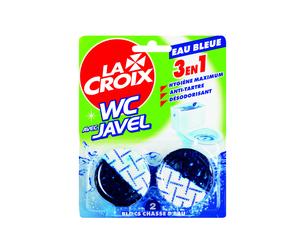 La Croix Bloc WC LACROIX - 3en1 - Chasse d'eau - Eau bleue et Javel - Lot de 2