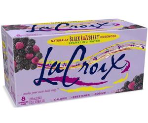La Croix Eau pétillante aromatisée | Framboise noire | Saveur été 2021 | Naturellement Essencée | Lot de 8