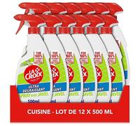 LA CROIX - Nettoyant Ménager La Croix Spray Cuisine - Désinfectant - Degraissant - Contre les mauvaises odeurs - Lot de 12x500ml