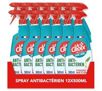 LA CROIX - Spray Nettoyant Ménager Antibactérien - Puissant Désinfectant Sans Javel - à l'huile essentielle de Sauge - Lot de 12 x 500ml
