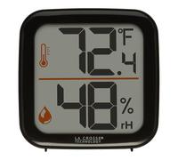 La Crosse Technology 302-1407B Thermomètre d'intérieur numérique monochromatique avec humidité Noir