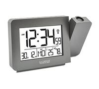 La Crosse Technology WT522 Réveil Radio-Piloté avec Projection - Silver, Gris, 167.9 x 99 x 38.5 mm, (WT522-MEG)