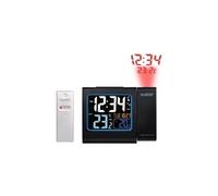 La Crosse Technology Réveil radio‑piloté WT552 – Écran couleur, projection, temp. int. – Noir