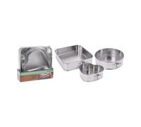 La Cucina Ensemble de moules à charnière en acier inoxydable / argenté / Set de 3 / rond / carré / cœur