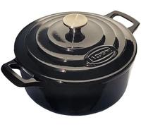 La Cuisine Cocotte en fonte émaillée avec revêtement intérieur en émail noir mat et extérieur émaillé noir brillant 4,75 l Ø 26 cm Passe au four