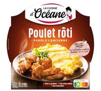 LA CUISINE D'OCEANE - Assiette Savoureuse Poulet Rôti et Purée Traditionnelle, Confort Gourmand (300g) - Le Lot De 4