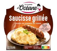 LA CUISINE D'OCÉANE - Saucisse grillée et purée Savoureuse, Plat cuisiné 300G - Lot de 4