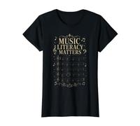 La Culture Musicale Compte Notes pour Le Groupe de Chorale T-Shirt Graphique avec Valeur, Femme, Noir, XS