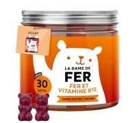 La Dame de Fer - Gummies soutenant l'Energie et Vitalité - Minéral avec complexe de vitamines B12, B1, B6, C, D et Iode - 30 pièces (1 mois) - Vegan - Sans sucre - Bears with Benefits