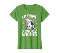 La Dame Folle des Vaches Fermier Drôle Vache T-Shirt, Femme, Herbe, S