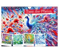 La danse des paons - les saisons dans l'élégance abstraite, Version française (Calendrier mural 2026 DIN A4 portrait), Calendrier CALVENDO mensuel