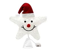 La décoration festive du sapin de Noël comporte des étoiles brillantes sur le visage et le chapeau du Père Noël pour le sapin de Noël, décoration de la partie supérieure de la décoration