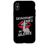La démocratie Meurt en Silence, Militant protestataire, lèvres grunges Coque pour iPhone X/XS