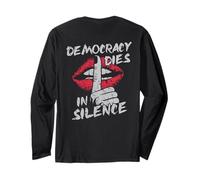 La démocratie Meurt en Silence, Militant protestataire, lèvres grunges Manche Longue