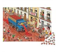 La Diapositive de Rue du Festival de la Tomate espagnole Puzzle en Bois Imperméable DIY Puzzles De 1000 Pièces pour Adultes Cadeaux Coloré Jeux De Stimulants