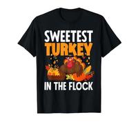 La Dinde de Thanksgiving la Plus Douce du Troupeau pour Petites Filles T-Shirt Graphique avec Valeur, Homme, Noir, M