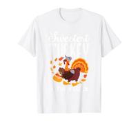 La Dinde de Thanksgiving la Plus Douce du Troupeau pour Petites Filles T-Shirt Graphique avec Valeur, Homme, Blanc, L