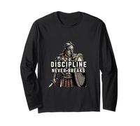 La Discipline ne s'arrête jamais | Design Spartan Warrior Manche Longue
