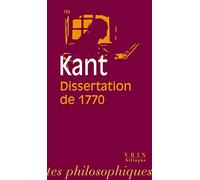 La dissertation de 1770