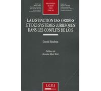 La Distinction Des Ordres Et Des Systèmes Juridiques Dans Les Conflits De Lois