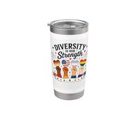 La diversité est notre force : égalité, unité, graphique inspirant Gobelet isotherme en acier inoxydable double paroi