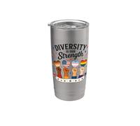 La diversité est notre force : égalité, unité, graphique inspirant Gobelet isotherme en acier inoxydable double paroi
