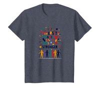 La diversité Nous Rend Plus forts : Célébration de l'unité Inclusive T-Shirt, Enfant, Bleu Chiné, 3 Ans