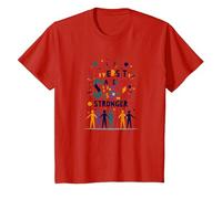 La diversité Nous Rend Plus forts : Célébration de l'unité Inclusive T-Shirt, Enfant, Rouge, 2 Ans