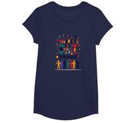 La diversité Nous Rend Plus forts : Célébration de l'unité Inclusive T-Shirt, Fille, Bleu Marine, XS