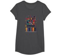 La diversité Nous Rend Plus forts : Célébration de l'unité Inclusive T-Shirt, Fille, Chiné Foncé, XS