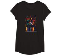 La diversité Nous Rend Plus forts : Célébration de l'unité Inclusive T-Shirt, Fille, Noir, L