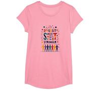 La diversité Nous Rend Plus forts : Célébration de l'unité Inclusive T-Shirt, Fille, Rose, XS