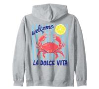 La Dolce Vita Crabe Citron Italie Littoral Summer Retro Graphic Sweat à Capuche