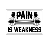 la douleur est une faiblesse salle de sport conception de salle de sport Stickers muraux 36x52.2cm Étanche Noir