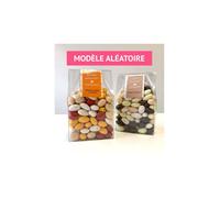 La dragée amande ' 4 saveurs ' est vendu en boîte de 400g, les goûts sont nougaline, séville, caraméline et vanilline.