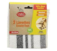 La Droguerie écologique - 2 lavettes essuie tout recyclées - unité