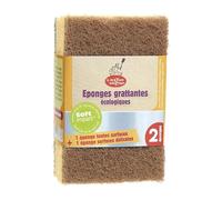 La droguerie écologique 4231 - Lot de 2 éponges pour casseroles Toutes Surfaces + Surfaces délicates